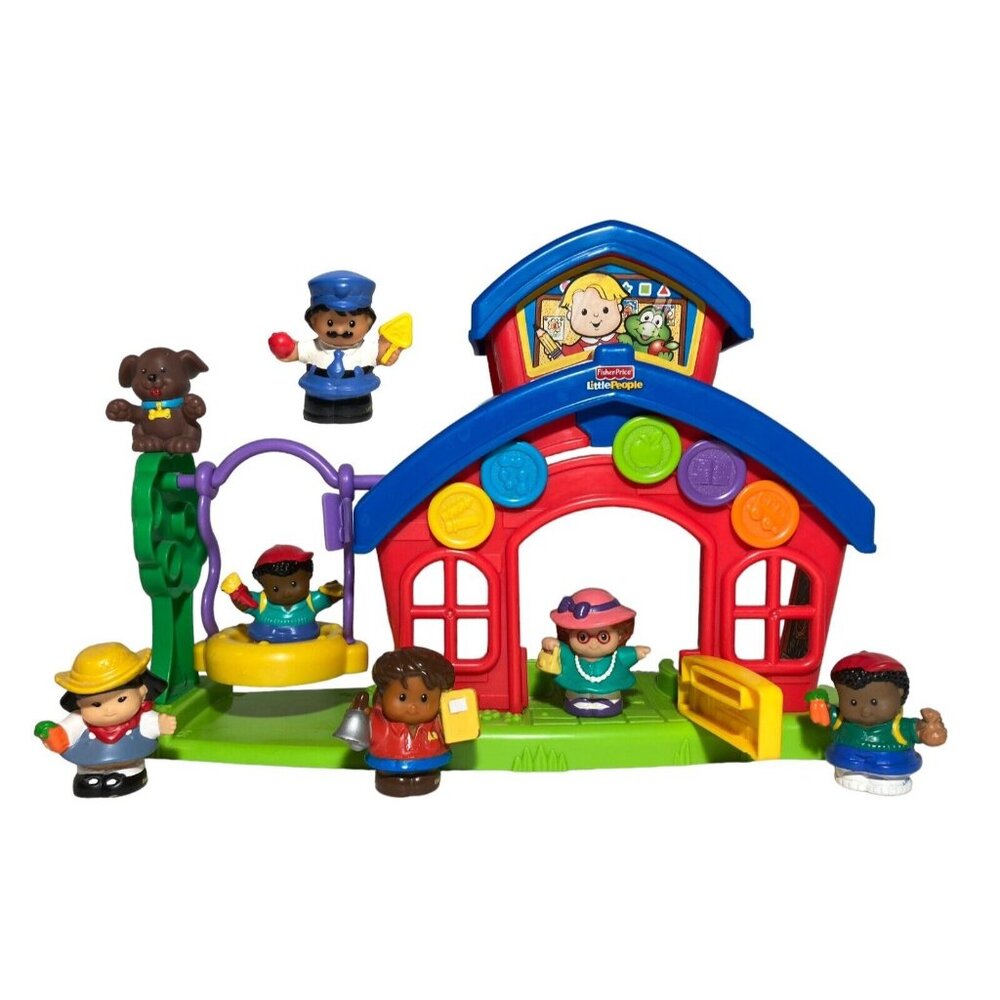 Fisher-Price Little People AnimalVille School House Playset Swing 7 Figure P8980